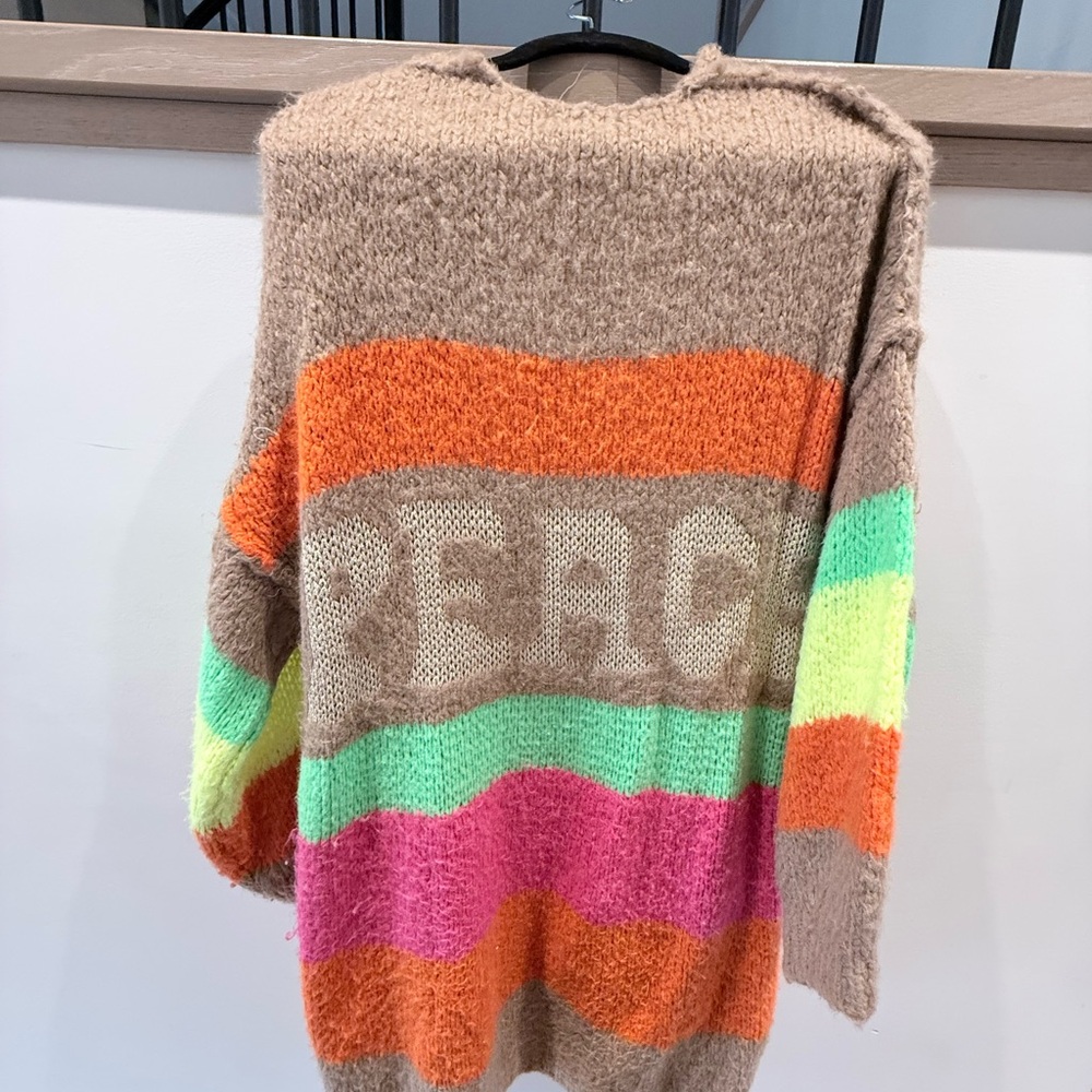 Oversized Colorful Striped Women's Sweater